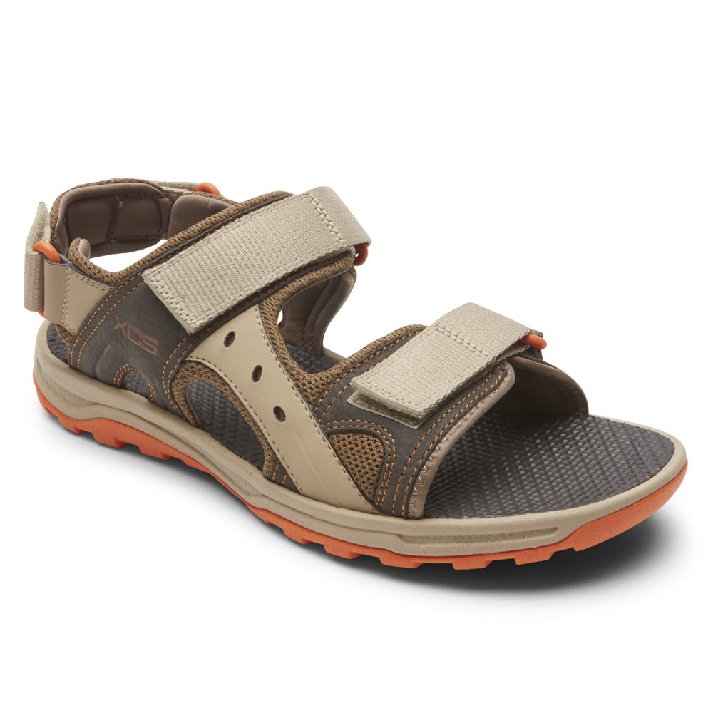 Rockport Sandals For Mens Beige - Trail Technique Adjustable Velcro - SI9374862